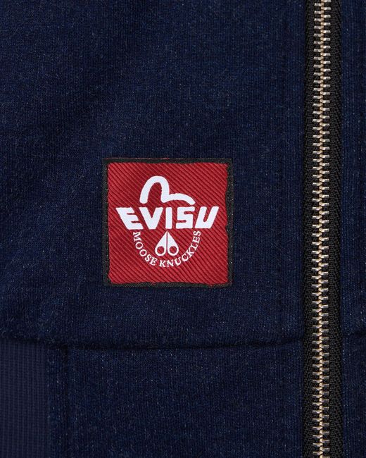 Moose Knuckles Blue X Evisu Zip-Up Hoodie for men