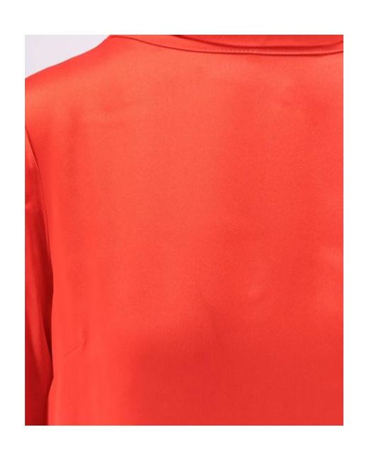 Semicouture Red High Neck Asymmetric Dress