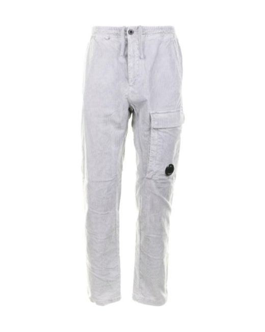 C P Company Gray Corduroy Cargo Pants for men