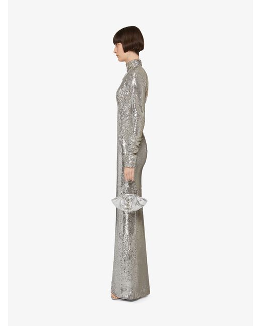 Givenchy Gray Open-Back Sequin Gown