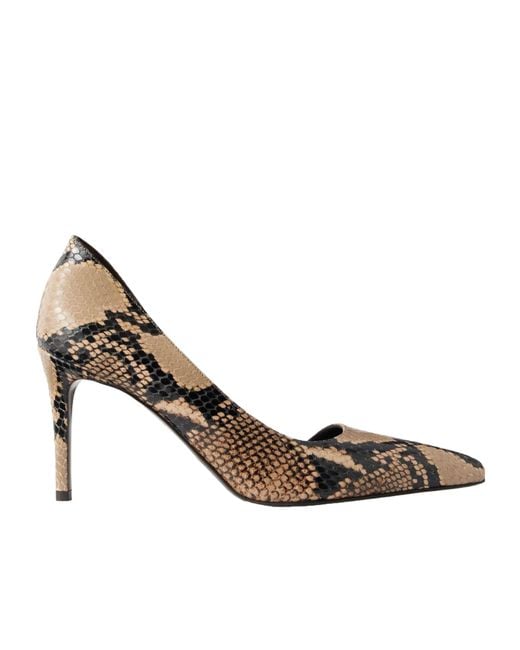 Khaite Metallic Jett D'Orsay Snake-Effect Leather Pumps