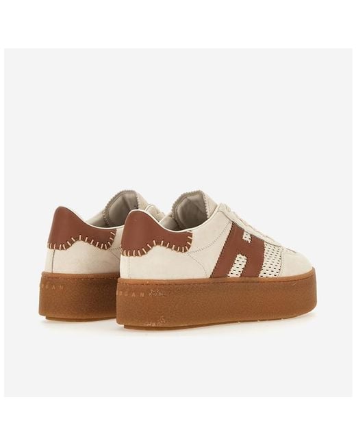 Hogan Brown H-Detail Platform Sneakers
