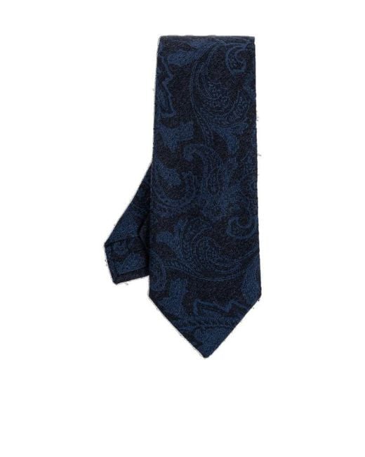 Etro Blue Pointed Tie for men