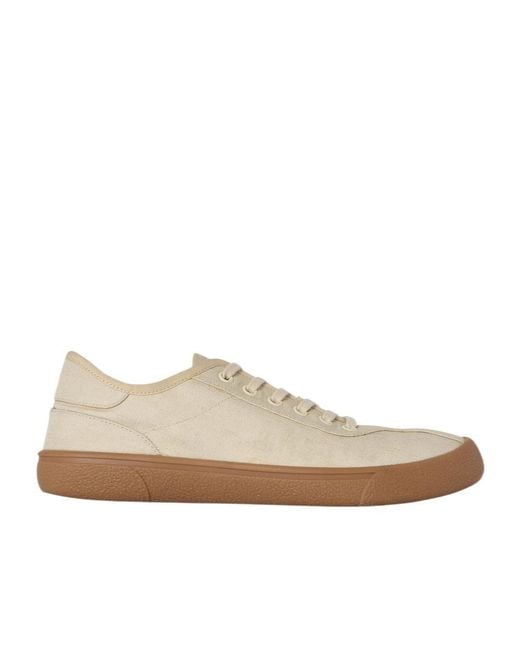 The Row White Round Toe Lace-Up Sneakers