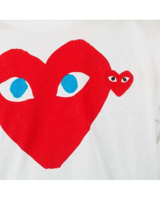 COMME DES GARÇONS PLAY White Large And Small Love Pattern T-Shirt for men