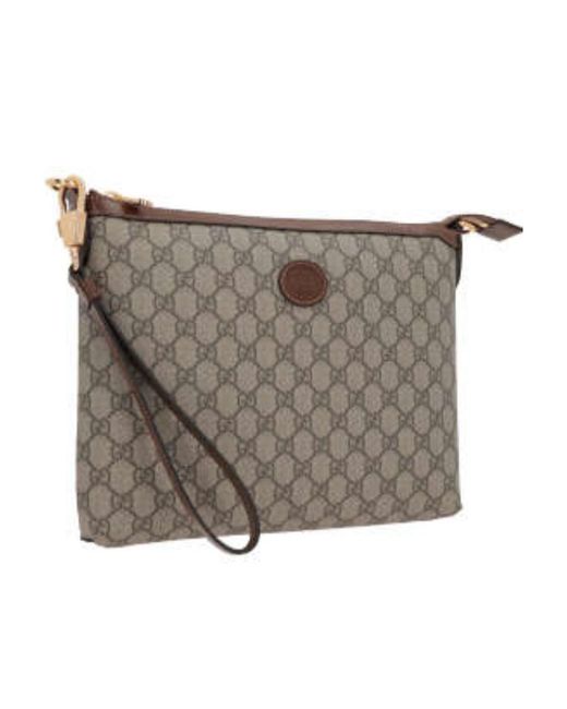 Gucci Gray Logo Patch Gg Supreme Shoulder Bag for men