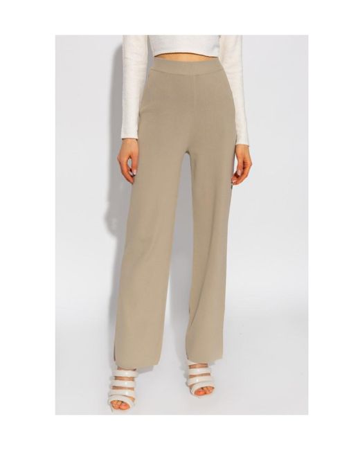 Nanushka Natural Straight-Leg Knitted Trousers