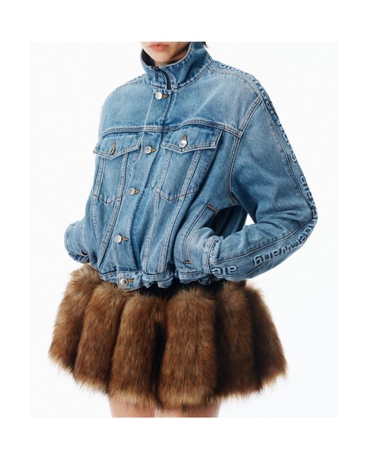 Alexander Wang Blue Denim Track Jacket