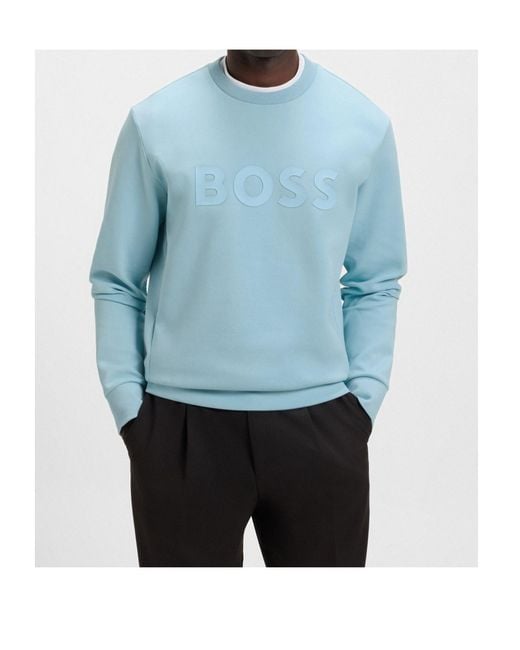 Boss Blue Long-Sleeved Sweatshirt for men