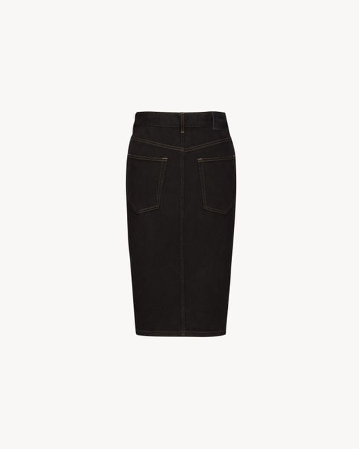 Saint Laurent Black Deep Sea Baggy Denim Skirt