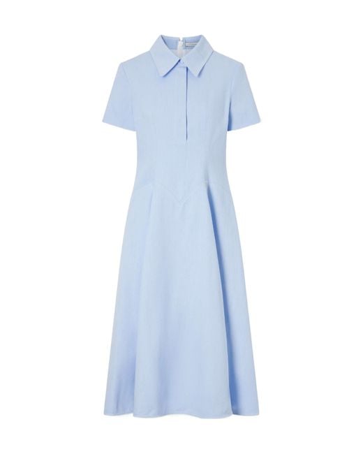Emilia Wickstead Blue Denim Midi Dress