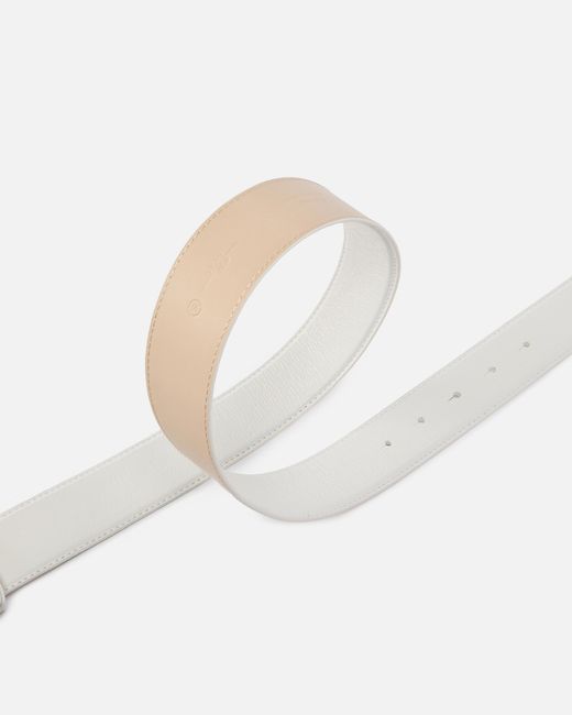Pinko White Love Birds Buckled Belt
