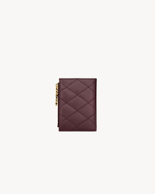 Saint Laurent Purple Cassandre Bijou Bi-Fold Wallet