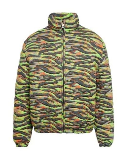 ERL Green Camouflage Quilted Cotton Jacket for men