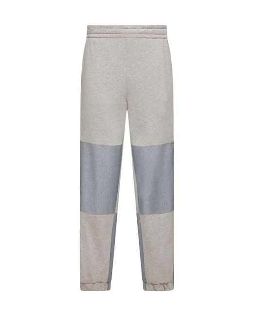 Moncler Gray Cotton Chambray Track Pants for men