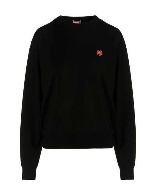 KENZO Black Boke Flower Crest Crewneck Jumper
