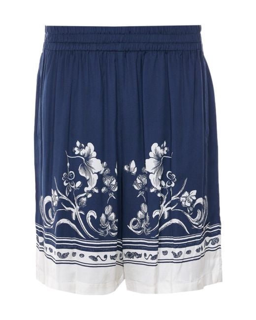 Ih Nom Uh Nit Blue Printed Elastic-Waist Shorts for men