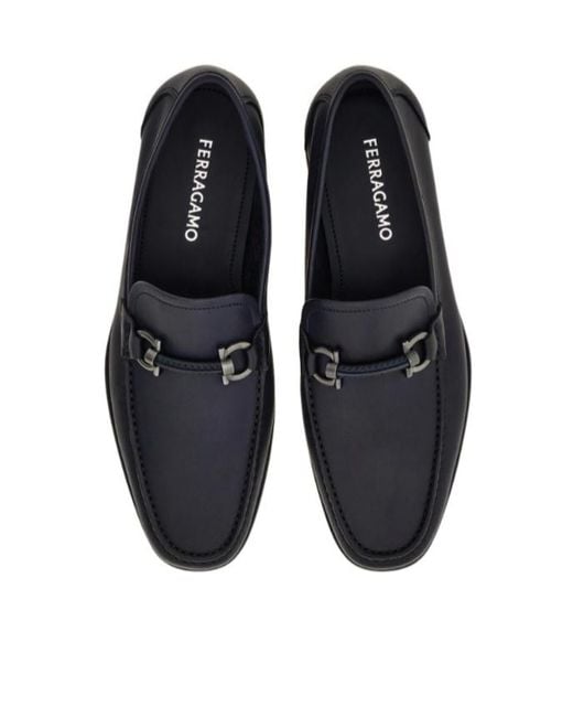 Ferragamo Black Gancini Ornament Loafer for men