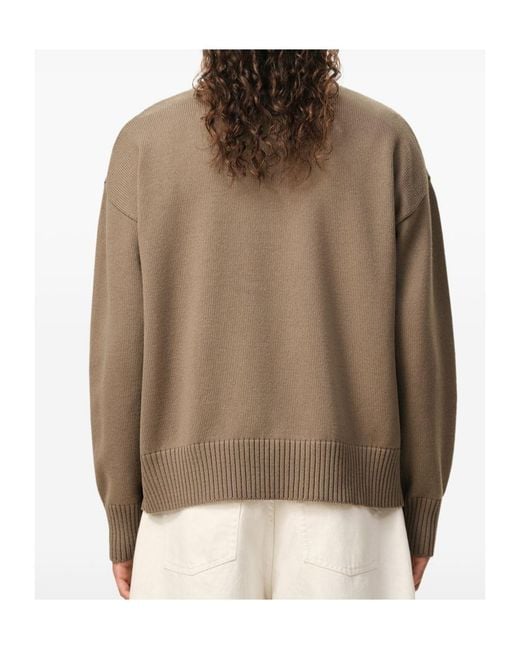 AMI Brown Ami Ami De Coeur Crewneck Jumper for men