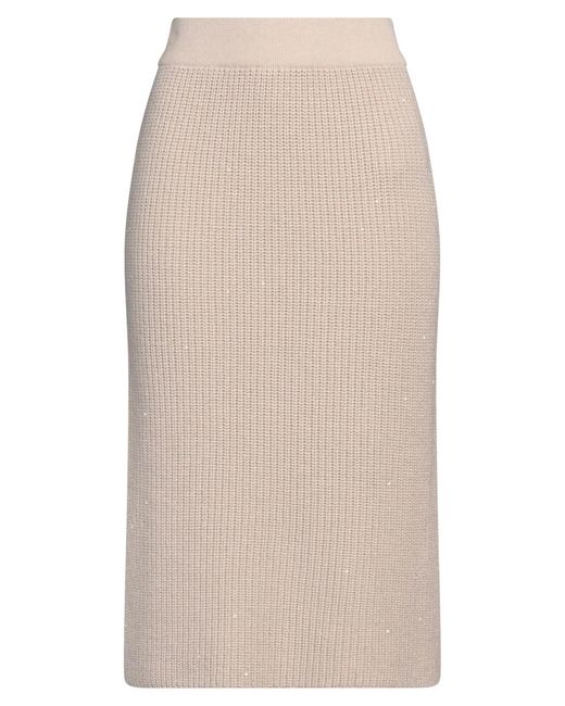 Brunello Cucinelli Natural Cashmere Straight Skirt