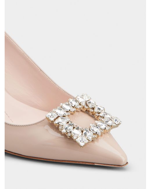 Roger Vivier Natural Virgule Buckle Slingback Pumps