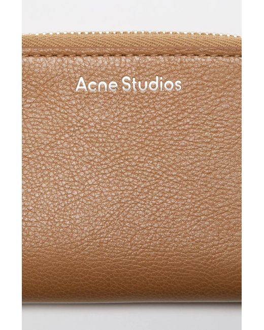 Acne Brown Compact Zip Wallet
