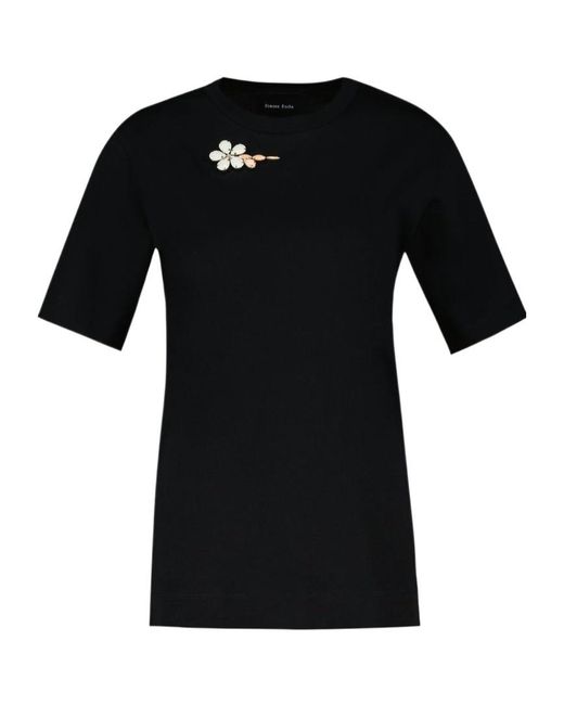 Simone Rocha Black Embellished Boy T-Shirt