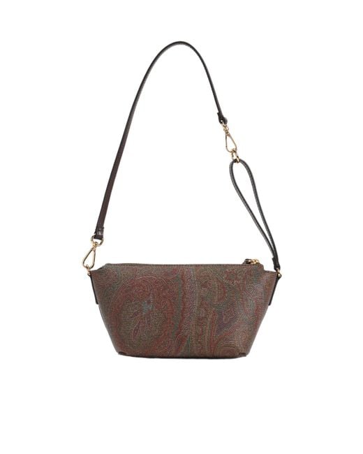Etro Brown Zippered Shoulder Bag