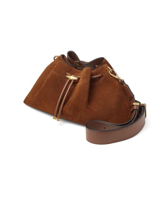 Jimmy Choo Brown Drawstring Shoulder Bag