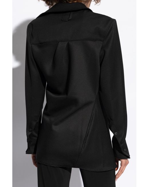 Jacquemus Black Asymmetric Button-Up Shirt