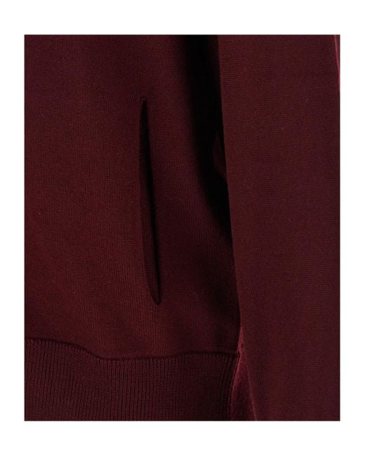Jil Sander Red Zip Up Cardigan for men