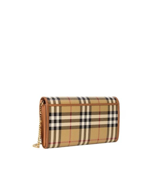 Burberry Metallic Hannah Check Wallet On Chain