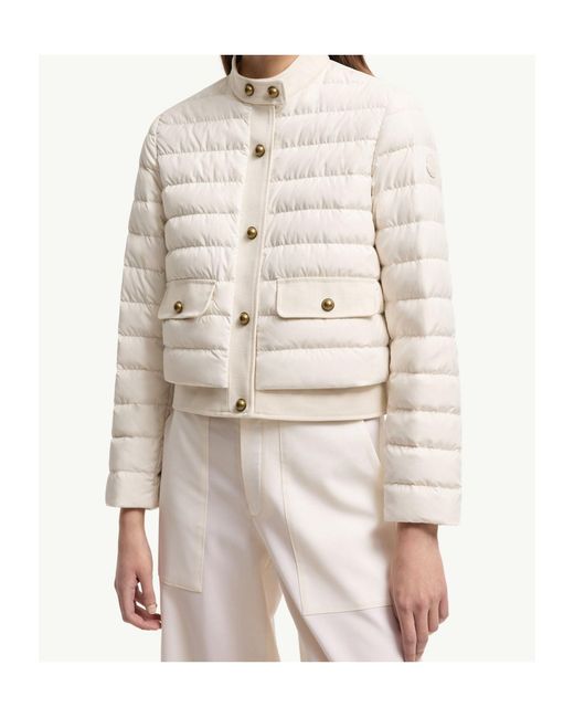Moncler White Juju Short Quilted Down Jacket