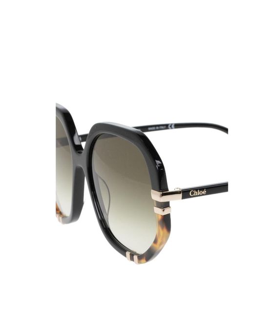 Chloé Metallic Chloé Eyewear Geometric Frame Sunglasses
