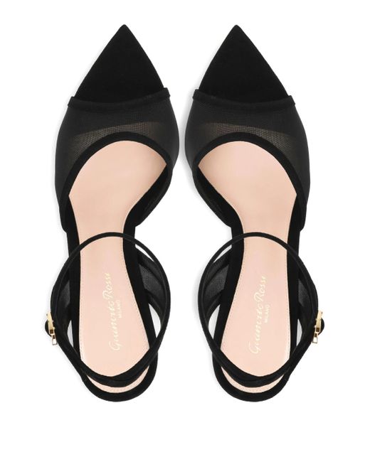 Gianvito Rossi Black Pointed High Heel Sandals
