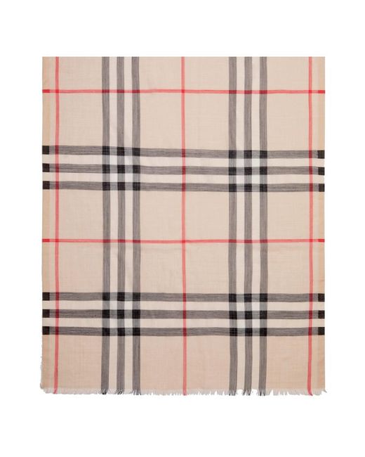 Burberry White Lightweight Checked Scarf for men