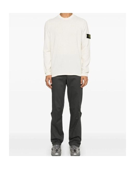 Stone Island Natural Logo Patch Crewneck Jumper for men