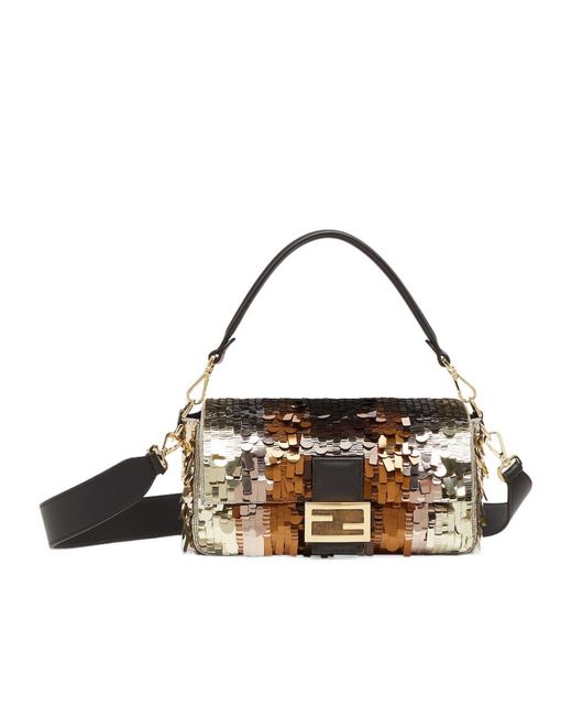Fendi Multicolor Multicolour Sequin And Leather Bag