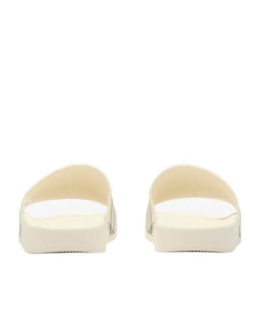 Burberry White Checked Slip-On Slides