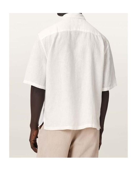 AllSaints White Short-Sleeved Shirt for men