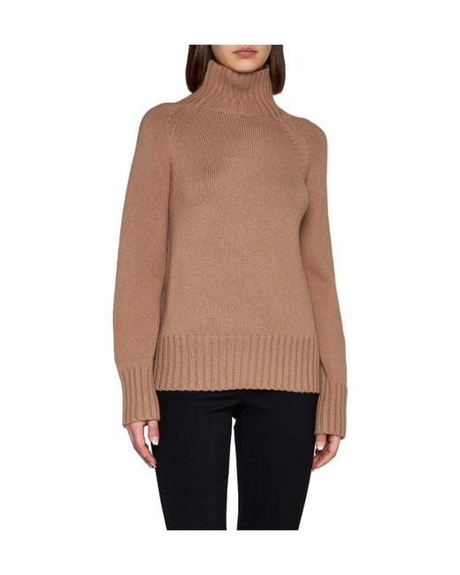 Max Mara Brown 'S Turtleneck Knitted Jumper