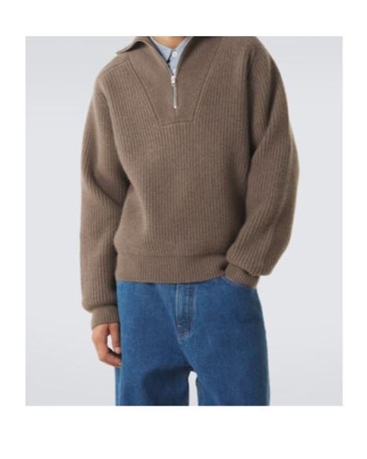 Jil Sander Brown Wool Sweater for men