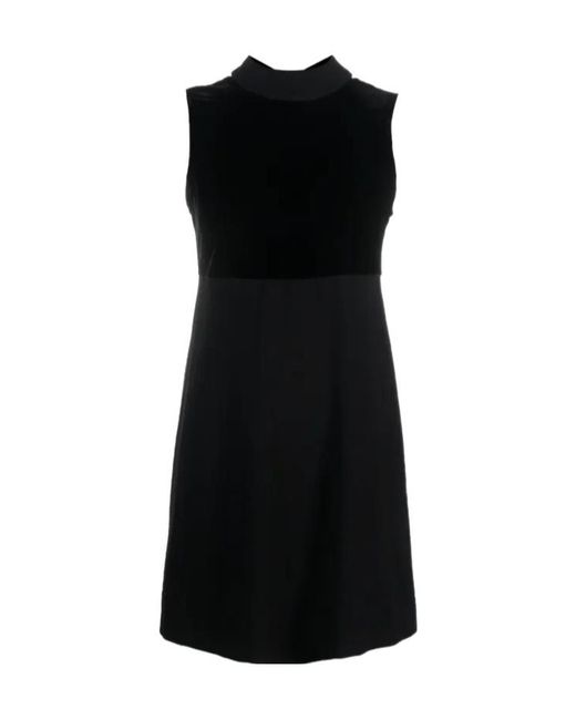 Staud Black Quant Bow-Detail Mini Dress