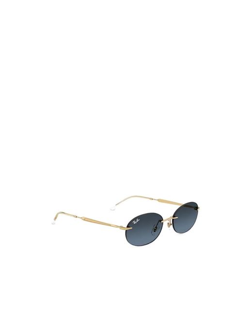 Ray-Ban Blue Oval-Frame Rimless Sunglasses for men