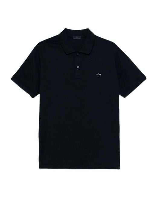 Paul & Shark Black Embroidered Polo Shirt for men