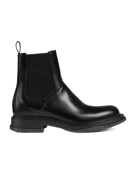Gucci Black Ankle Boot With Tonal Logo, Size 39 It for men