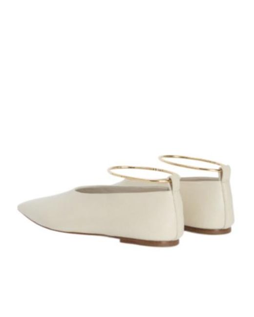 Jil Sander White Pointed Toe Ballerinas