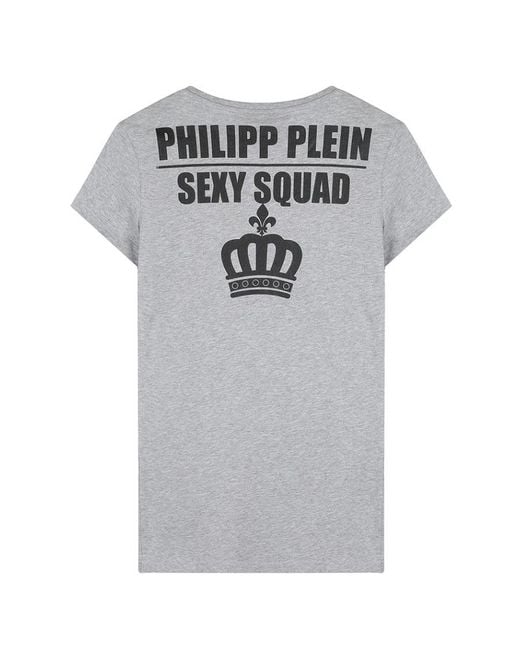 Philipp Plein Gray Logo Detail T-Shirt