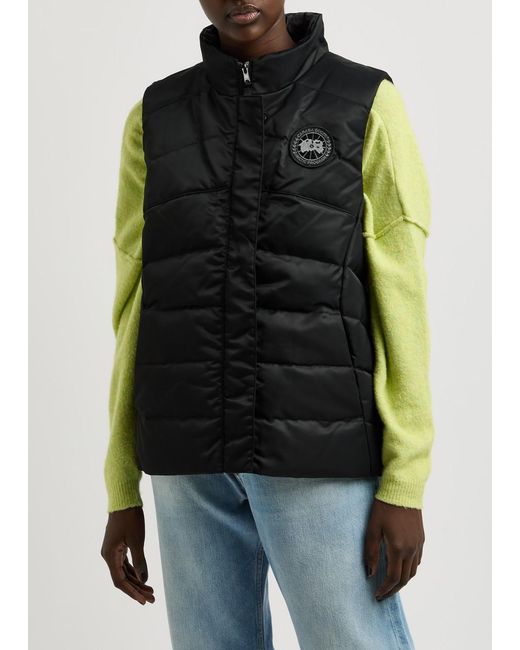 Canada Goose Black Freestyle Quilted Satin-Shell Gilet
