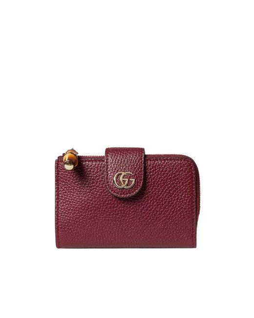 Gucci Purple Logo Plaque Zipped Wallet
